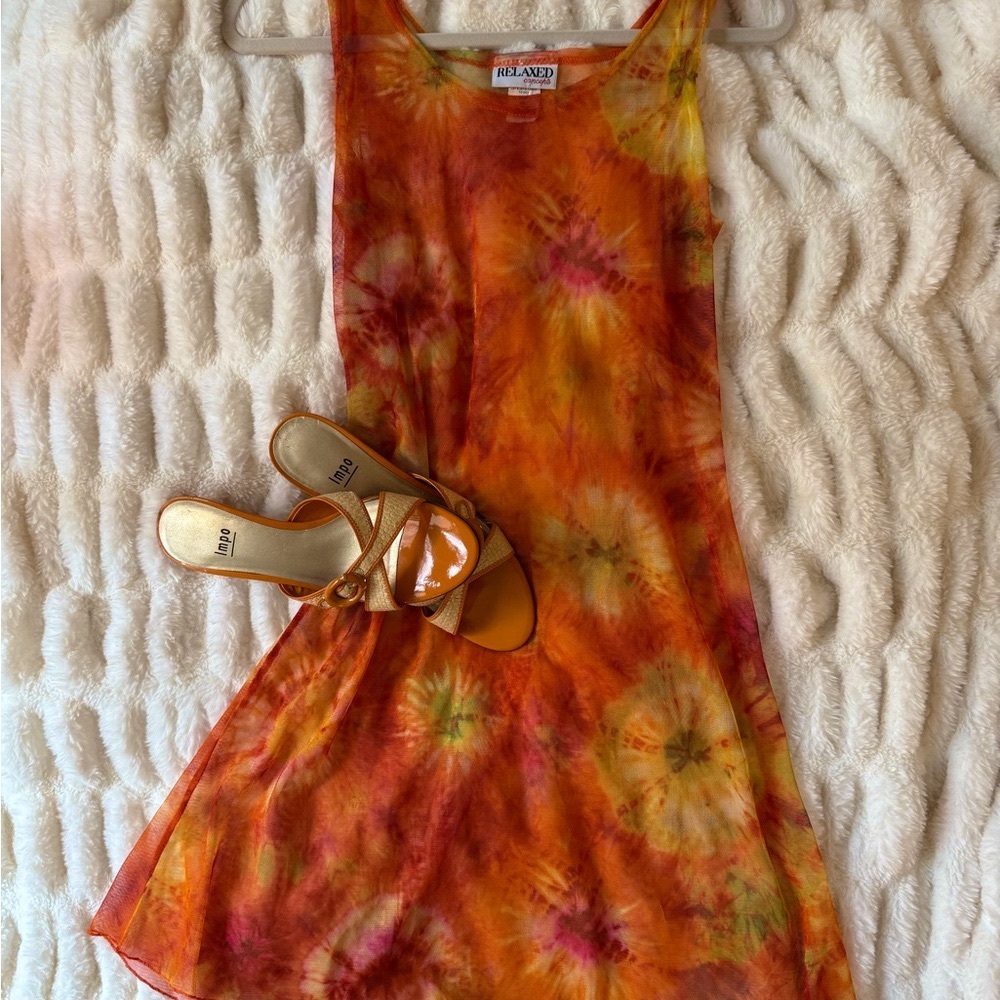 Sheer Tie-Dye Sleeveless Dress